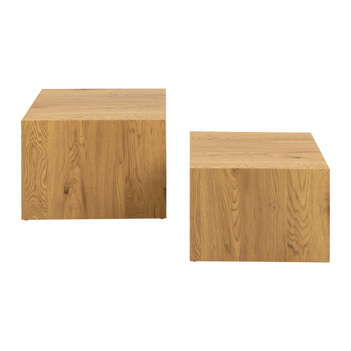 by fonQ Dice Bijzettafel Set van 2 - Vierkant - Bruin