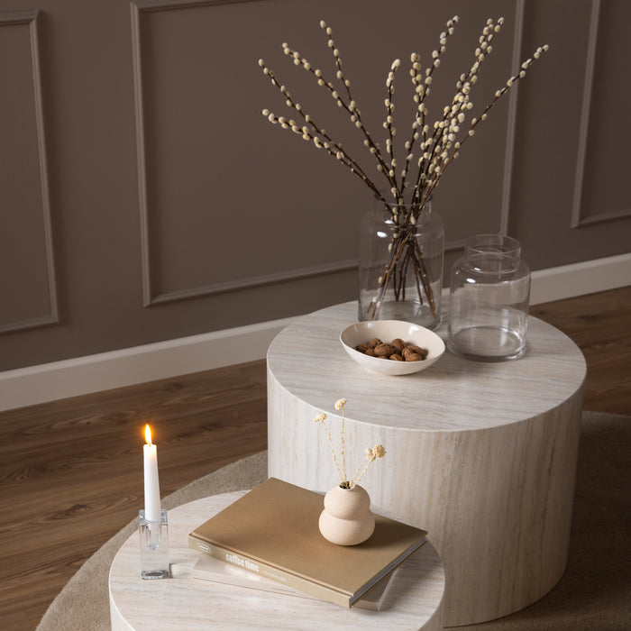 by fonQ Dice Bijzettafel Set van 2 - Rond - Crème