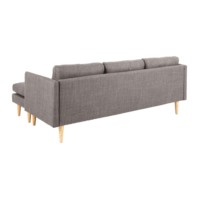by fonQ basic Sofie Omkeerbare Hoekbank met Chaise Longue - Grijs