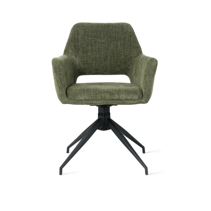 by fonQ Twist Eetkamerstoel - Linnen - Groen