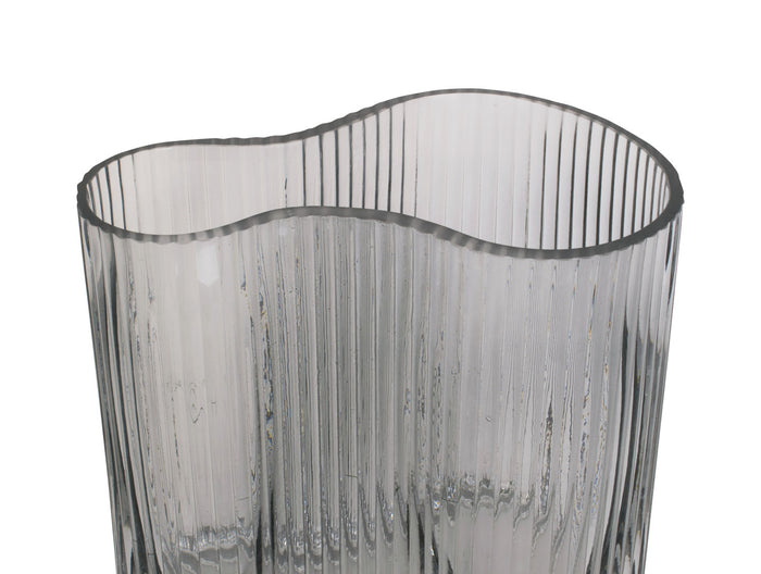 present time - Vase Allure Wave glass dark grey