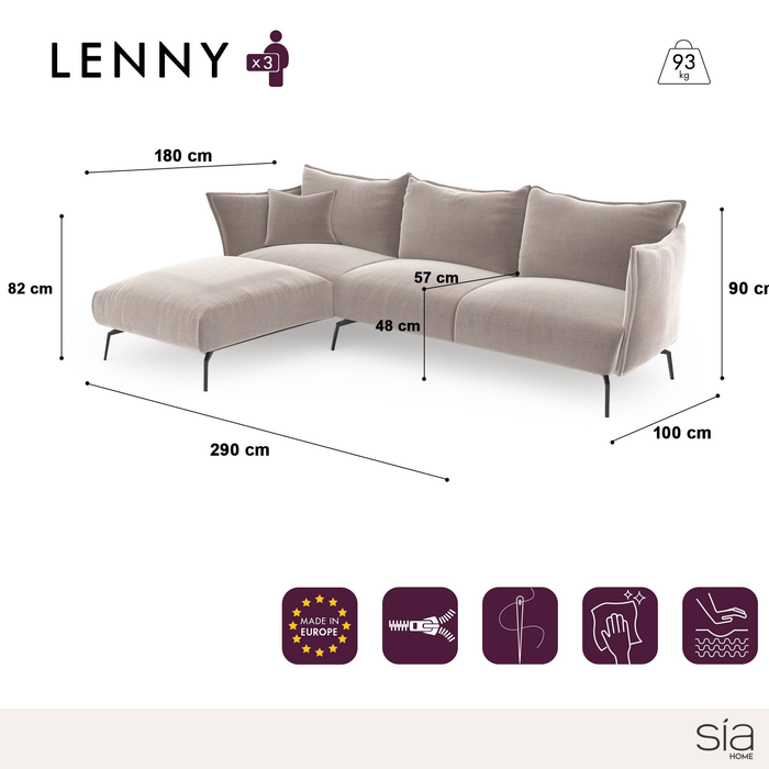 Fluwelen linkerhoekbank met oceaanblauw patroon