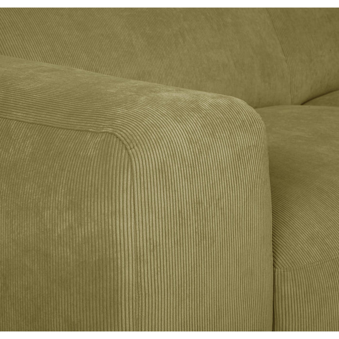 by fonQ Wonder 3-zits Hoekbank met Chaise Longue Rechts - Rib - Mosgroen