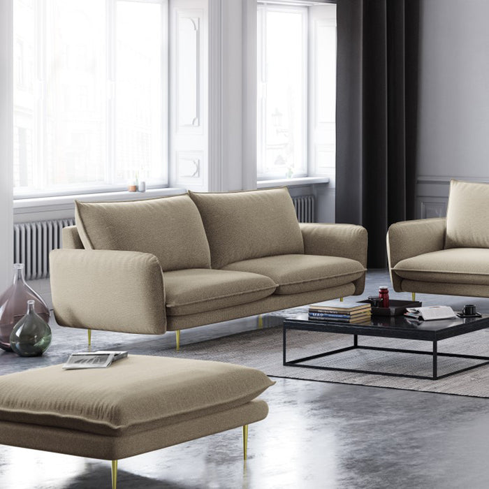 Cosmopolitan Design Vienna 2-zitsbank - Linnen - Lichtbeige