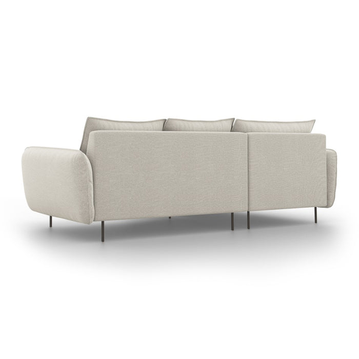 Cosmopolitan Design Vienna Hoekbank met Chaise Longue Links - Linnen - Lichtbeige