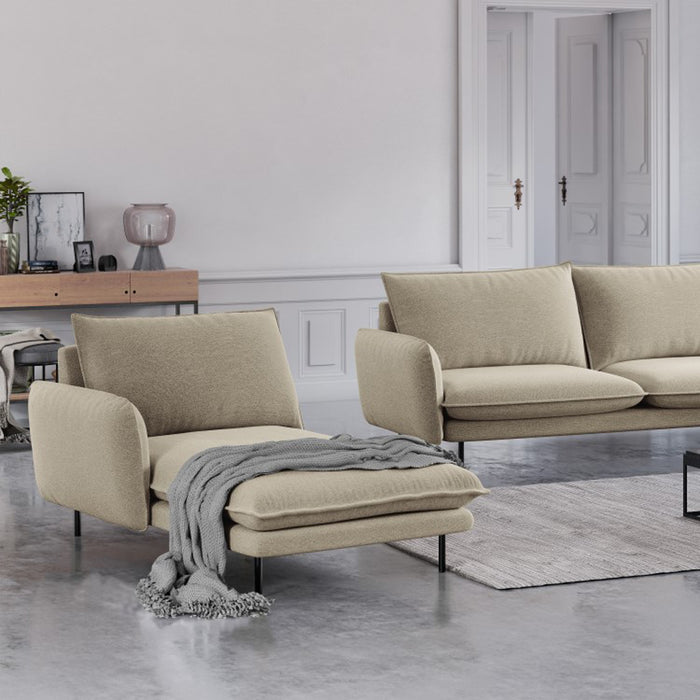 Cosmopolitan Design Vienna Chaise Longue Links - Linnen - Beige