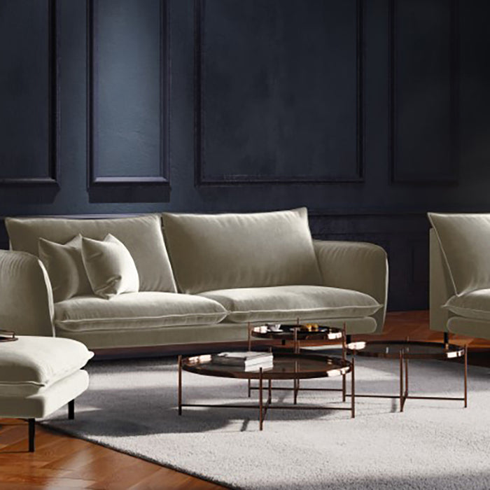 Cosmopolitan Design Vienna Chaise Longue Rechts - Velvet - Beige