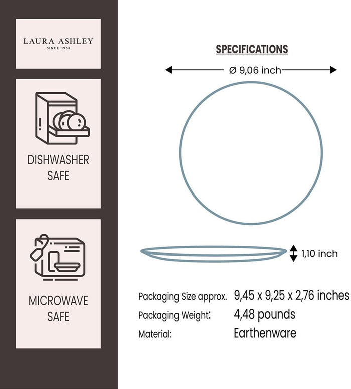 Laura Ashley Bord 23 cm bloem decor WCL
