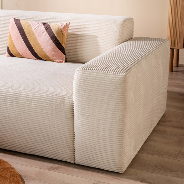 NADUVI Collection Nina Hoekbank Links - Ribstof - Crème