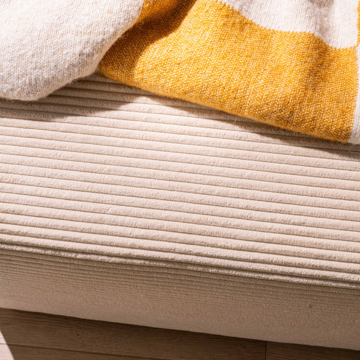 NADUVI Collection Nina Hoekbank Links - Ribstof - Crème