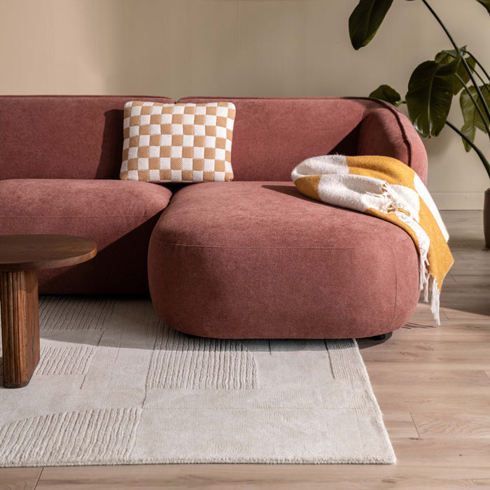 by fonQ Soft Hoekbank met Chaise Longue Rechts - Micro Chenille - Oud Roze