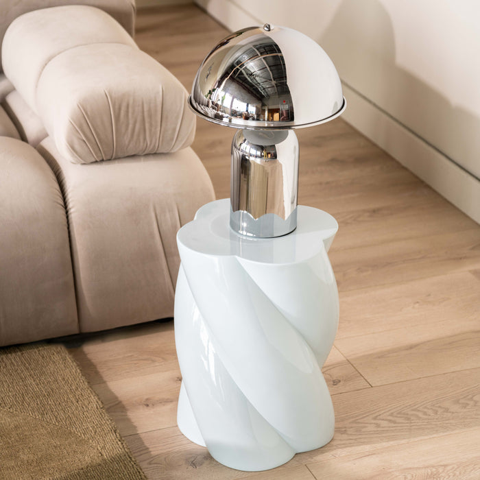 &k amsterdam x fonQ Pillar Marshmallow Bijzettafel H 40 cm - Lichtblauw