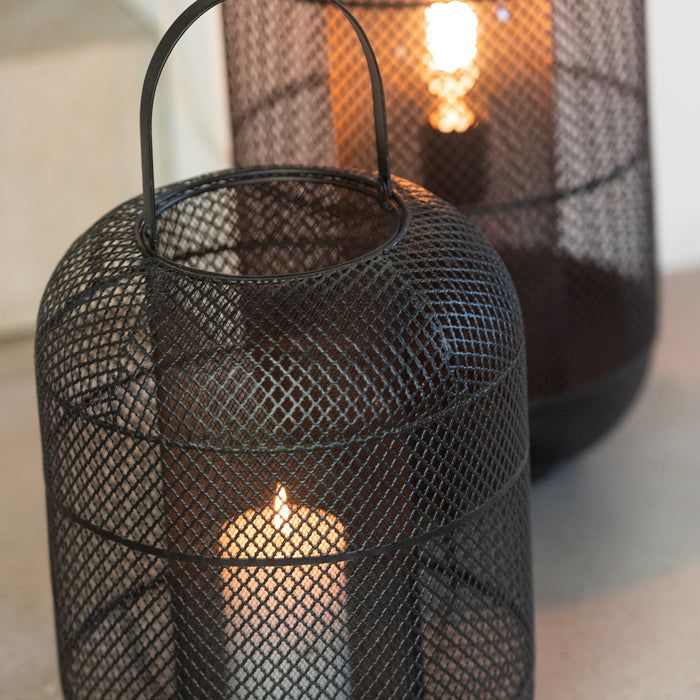 J-Line lantaarn Donny - ijzer - zwart