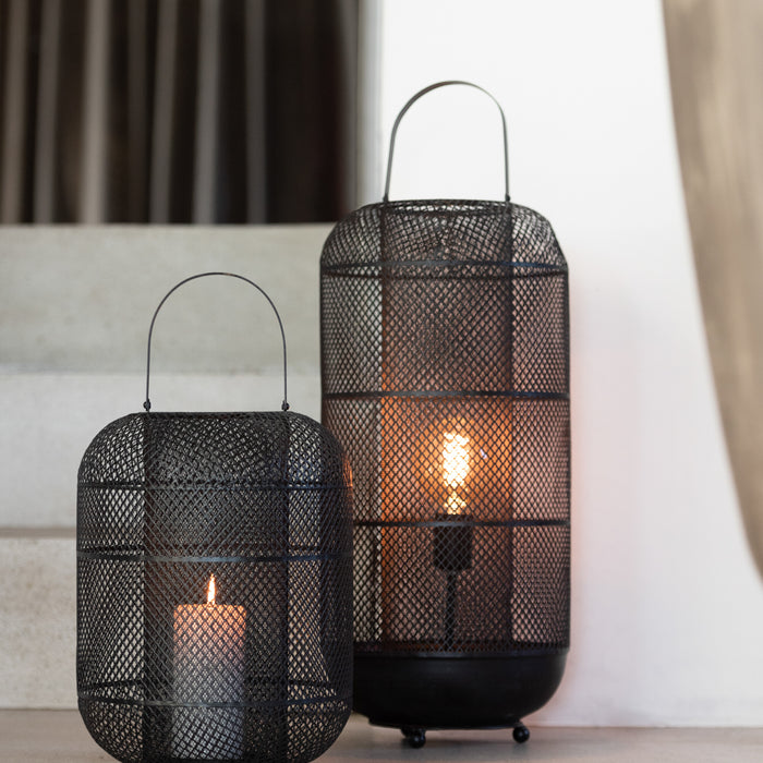 J-Line lantaarn Donny - ijzer - zwart