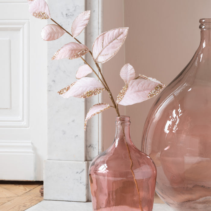 J-Line vaas Fles Terra - glas - roze - small - Ø 18 cm