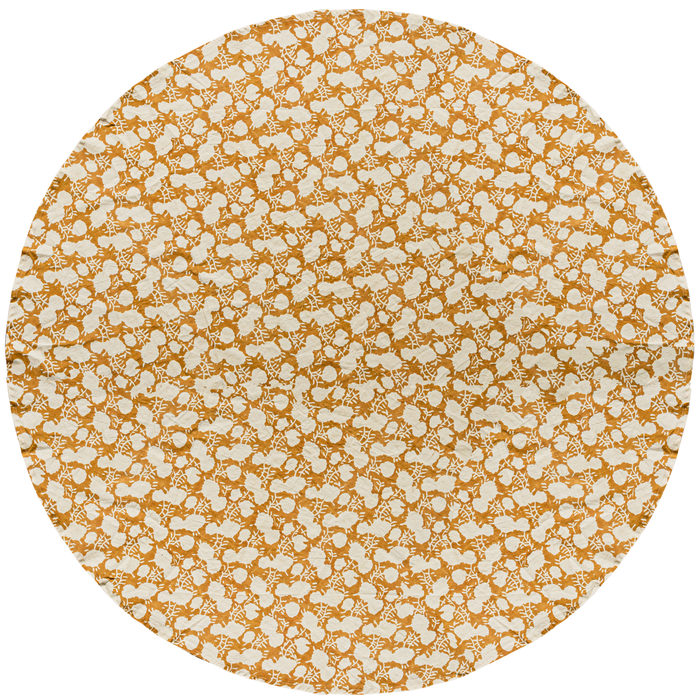 WOOOD Foliage Rond Tafelkleed - Katoen - Bruin - Ø 180x1