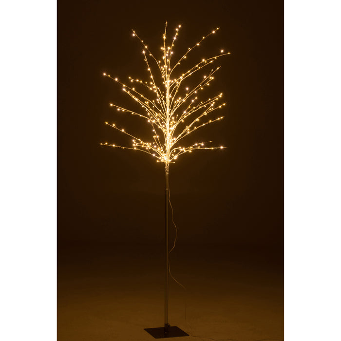 J-Line decoratie Kale Boom - metaal - zilver - large - LED lichtjes