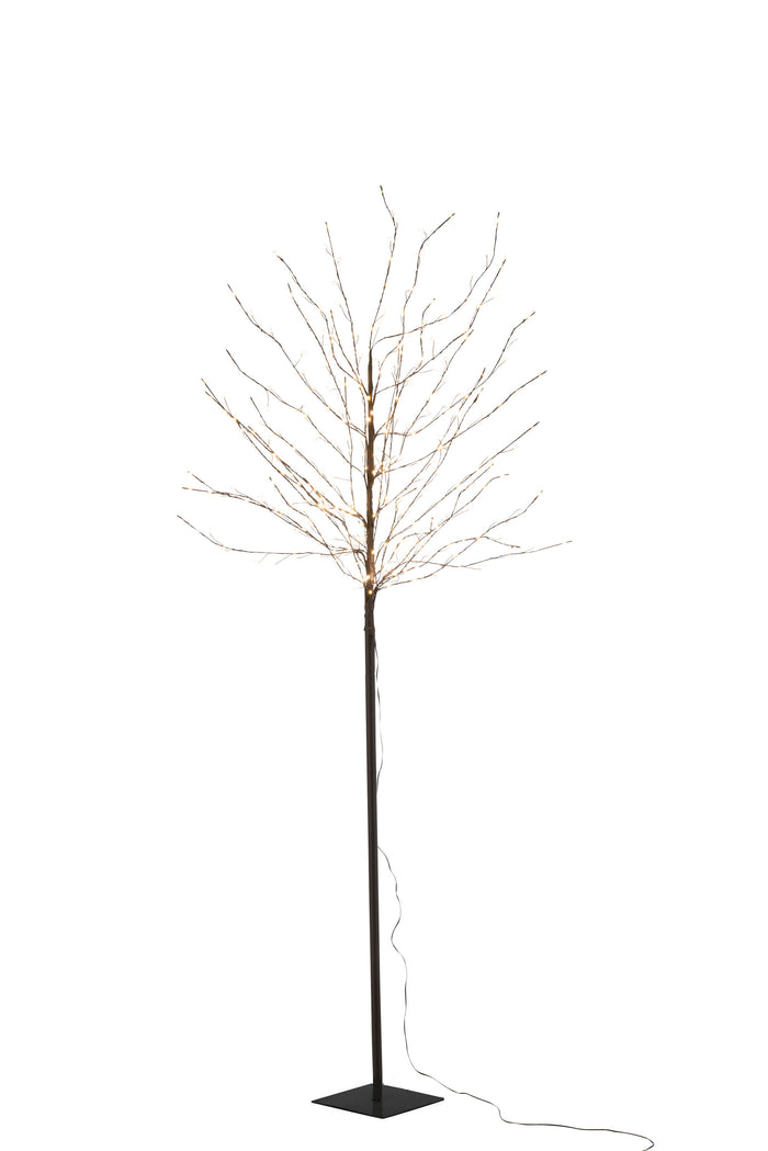 J-Line decoratie boom Kaal - metaal - zwart - large - LED lichtjes