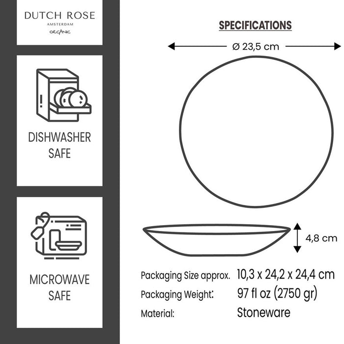 Organic by Dutch Rose Amsterdam diep bord 23,5 cm - groen