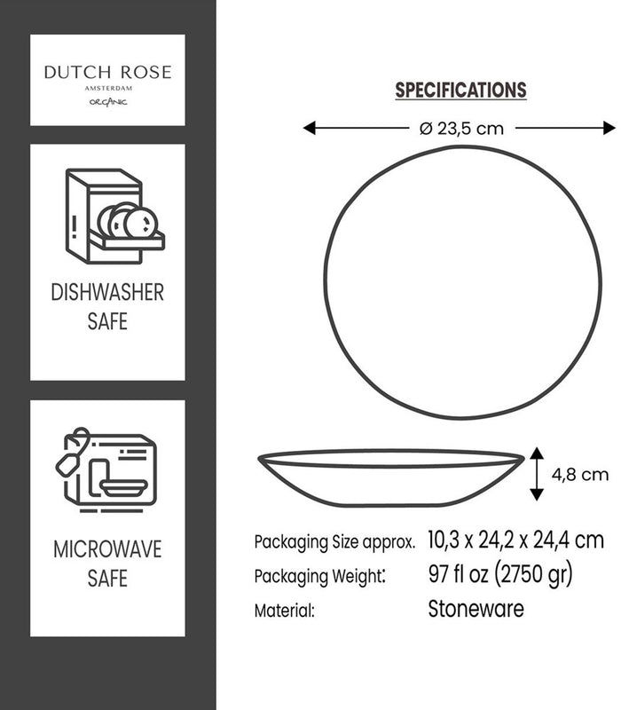 Organic by Dutch Rose Amsterdam diep bord 23,5 cm - groen