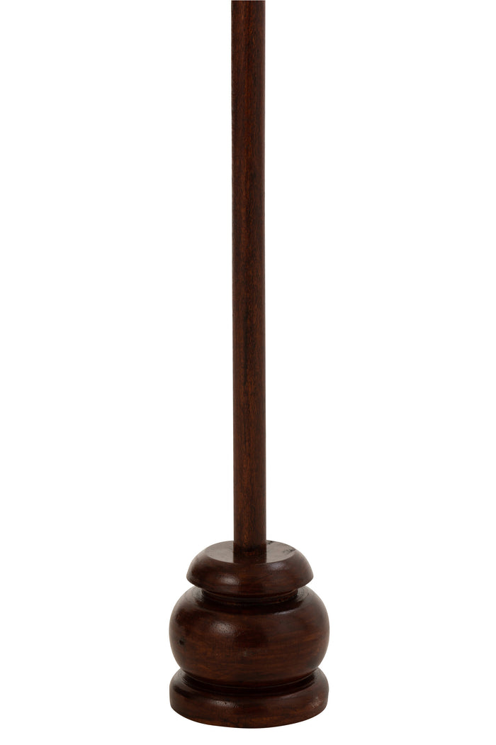 J-Line Parasol+Voet Kwastjes|Schelpen Beige Hout Donker Bruin Small