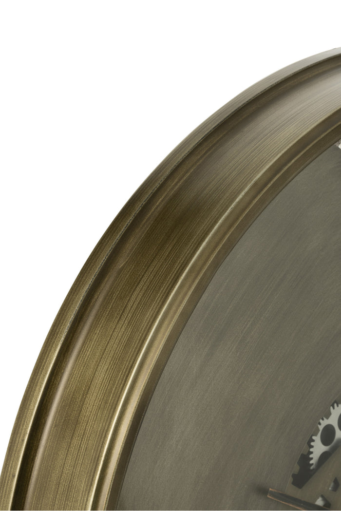 J-Line Romeinse Cijfers klok - metaal - koper - Ø 80 cm