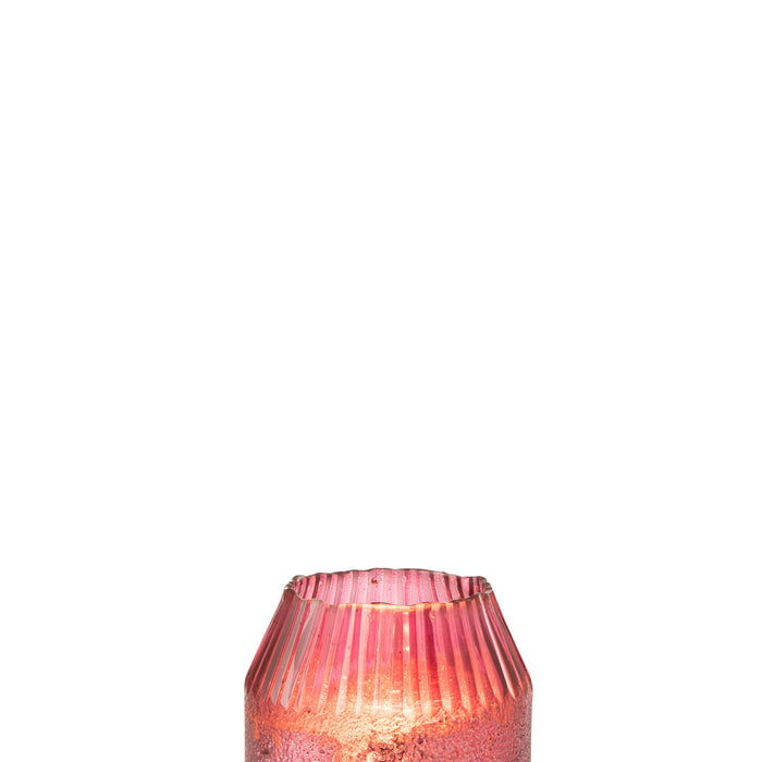 J-Line Theelichthouder Conisch Glas Rood Small