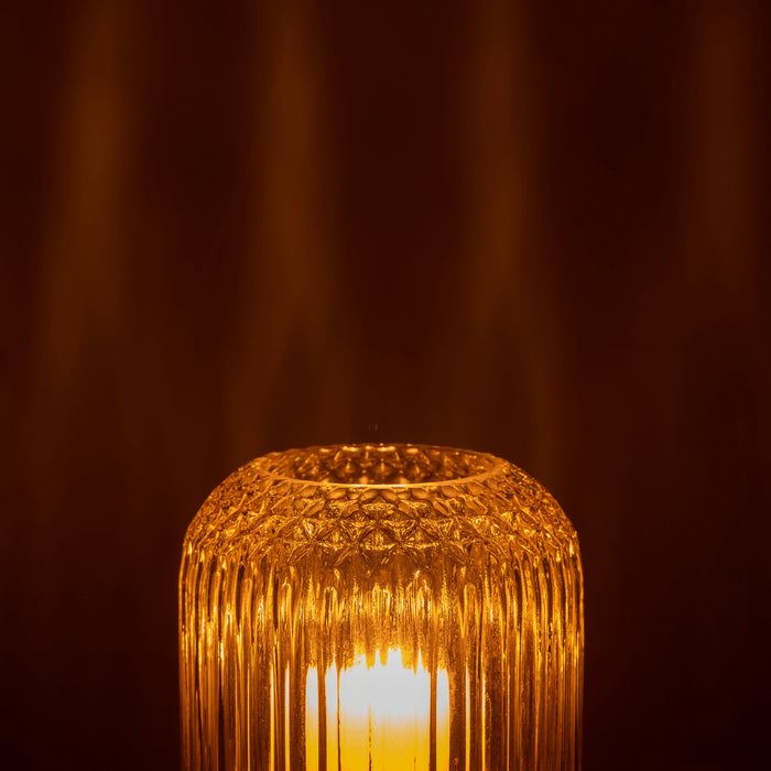 J-Line vaas Recht Geslepen - glas - geel - small - Ø 14.5 cm