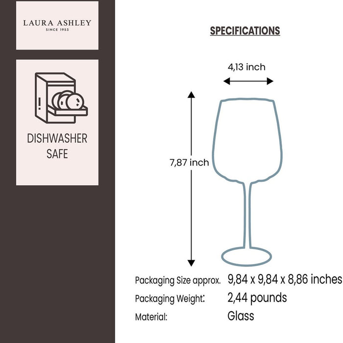 Laura Ashley Giftset 4 Ginglazen Helder 52 cl.