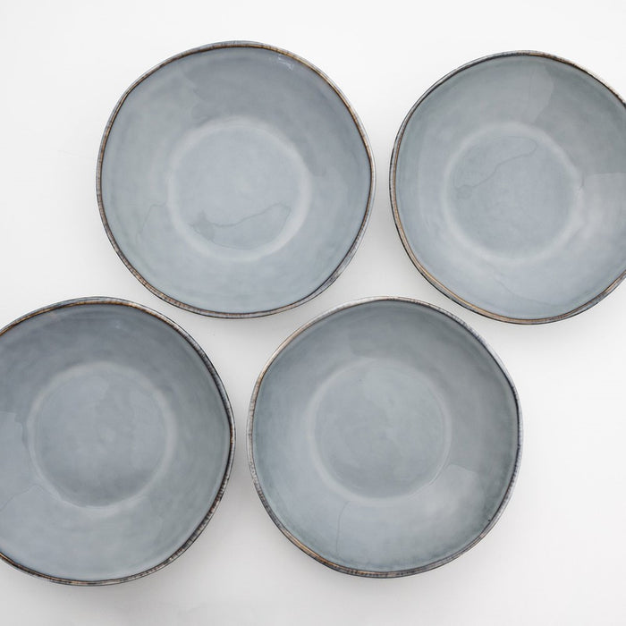 Dutch Rose Giftset 4 Borden Diep 23,5 cm Blauw