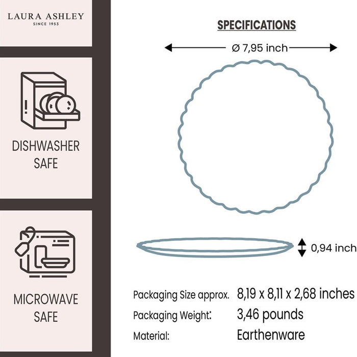 Laura Ashley Bord 20 cm Wit