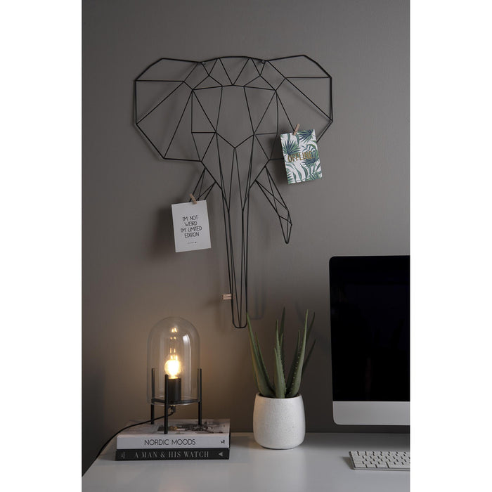 Leitmotiv - Tafellamp Glass Bell - Helder, Zwart frame - 30x16cm