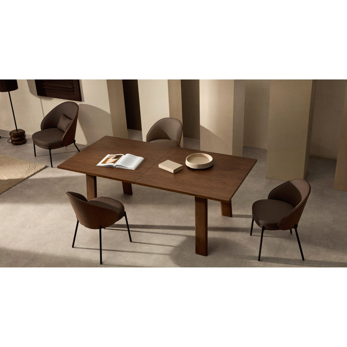 Kave Home - Uitschuifbare tafel Arlen van fineer en massief eikenhout