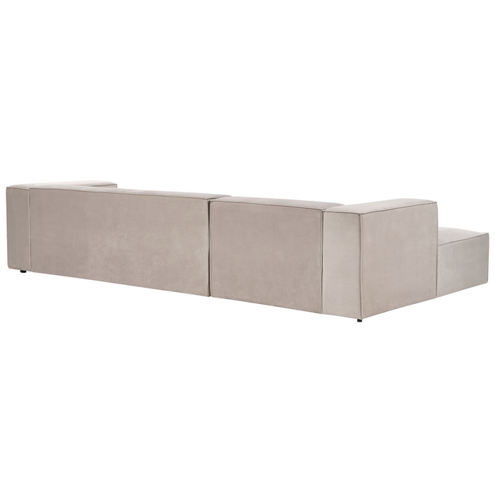 Beliani - VERNON - Hoekbank 3-zits - Taupe - Rechtszijdig - Polyester