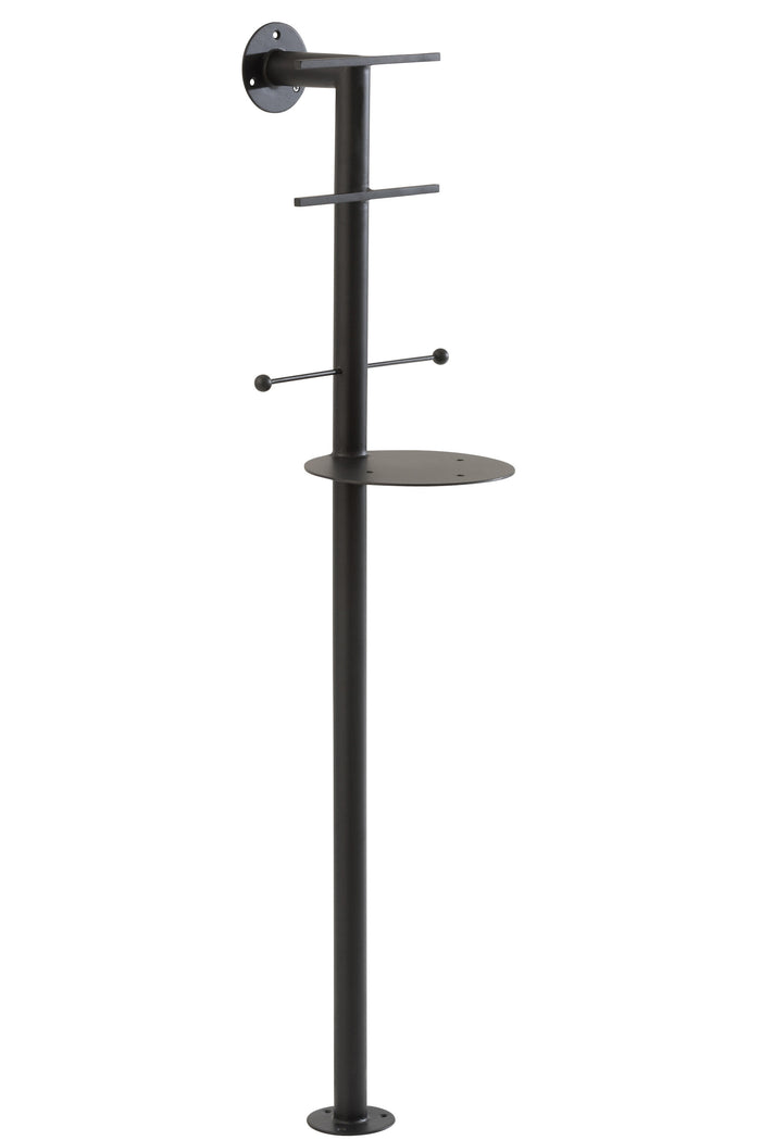 J-Line spiegel + muurplank Marmer - ijzer|glas - wit|zwart - 185 cm hoog