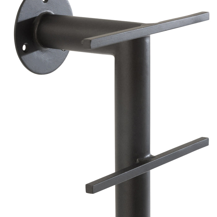 J-Line spiegel + muurplank Marmer - ijzer|glas - wit|zwart - 185 cm hoog