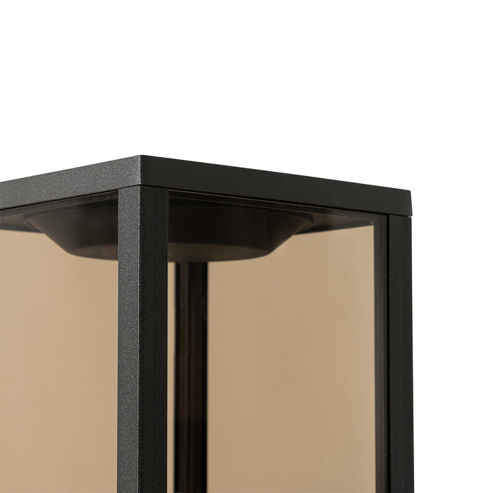QAZQA Staande buitenlamp zwart met smoke 80 cm IP44 - Charlois