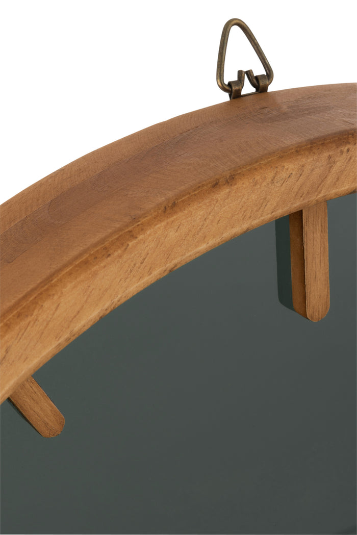 J-Line klok Rond - hout|glas - bruin|zwart - Ø 40 cm
