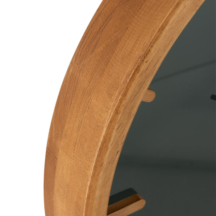 J-Line klok Rond - hout|glas - bruin|zwart - Ø 40 cm