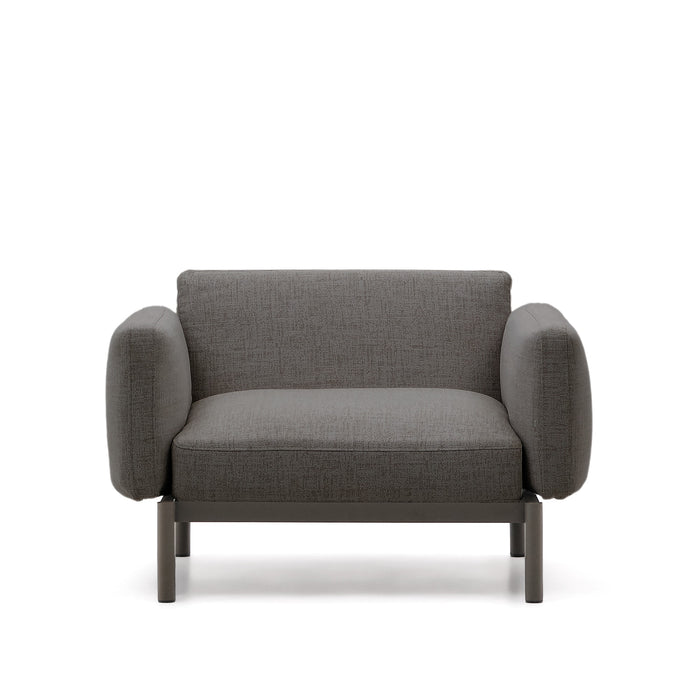 Kave Home - Sorells modulaire buitenfauteuil met grijze bekleding en