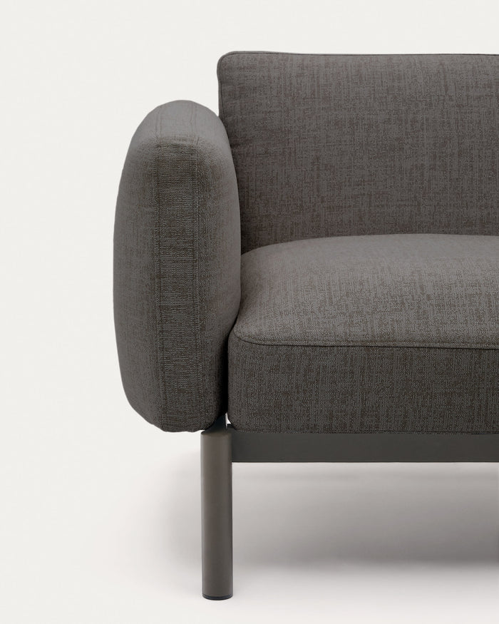 Kave Home - Sorells modulaire buitenfauteuil met grijze bekleding en