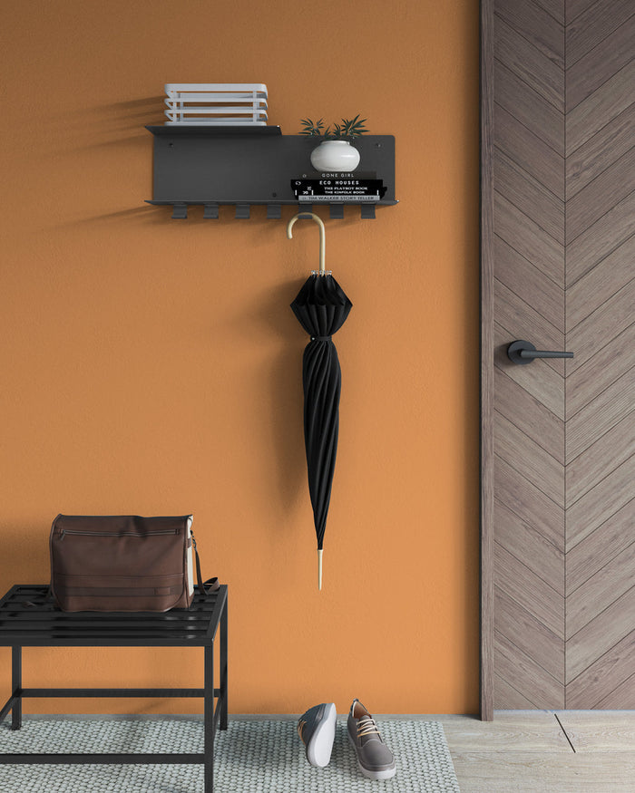 Gorillz Plenck - Wandkapstok met Hoedenplank - Kapstok - Zwart