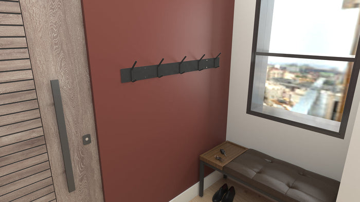 Gorillz Mystiek Five - Wandkapstok - 10 kapstok haken - Zwart