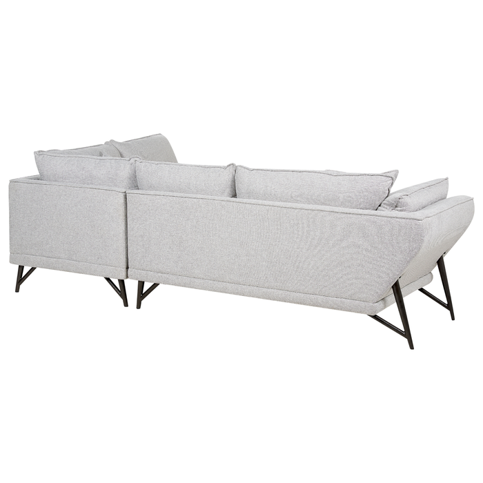 Beliani - ELGA - Hoekbank - Lichtgrijs - Linkszijdig - Linnen