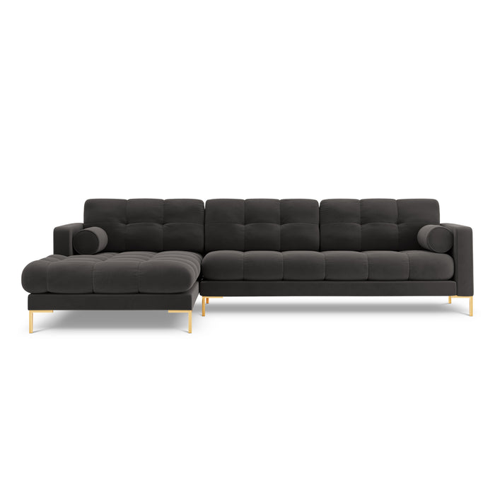 Cosmopolitan Design Bali Hoekbank met Chaise Longue Links - Donkergrijs / Goud