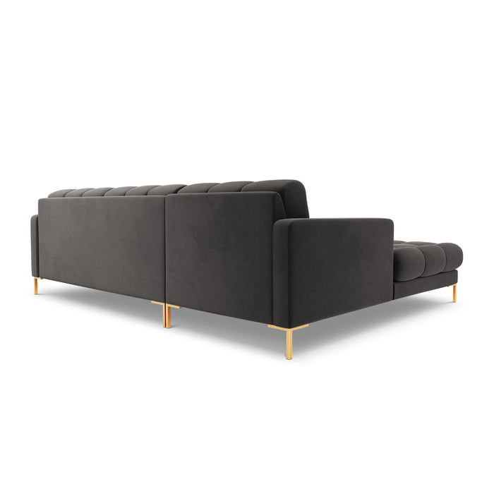Cosmopolitan Design Bali Hoekbank met Chaise Longue Links - Donkergrijs / Goud