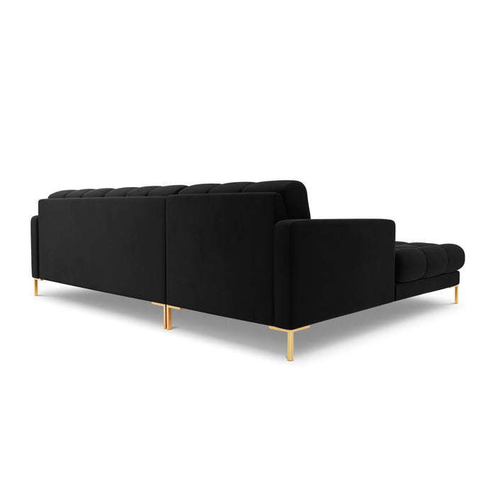 Cosmopolitan Design Bali Hoekbank met Chaise Longue Links - Zwart / Goud
