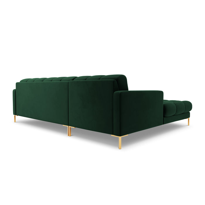Cosmopolitan Design Bali Hoekbank met Chaise Longue Links - Flessengroen / Goud