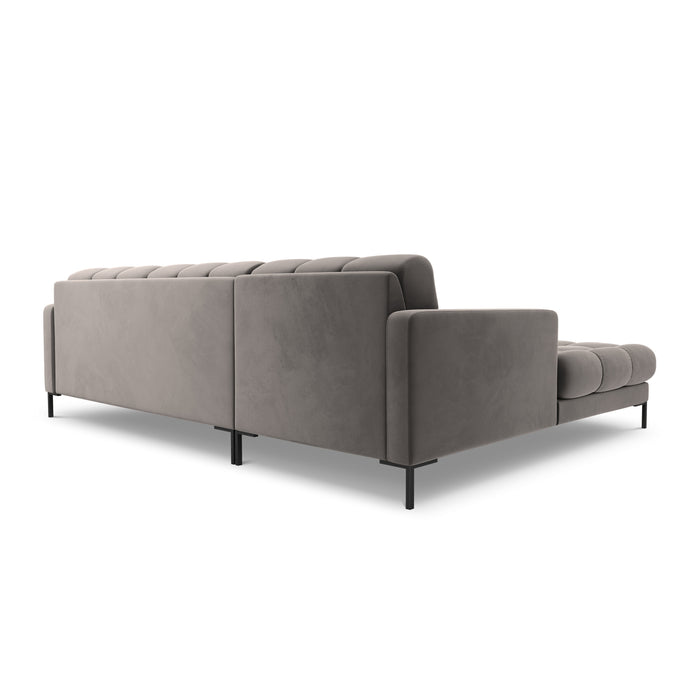 Cosmopolitan Design Bali Hoekbank met Chaise Longue Links - Lichtgrijs / Zwart