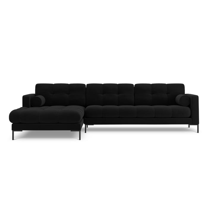 Cosmopolitan Design Bali Hoekbank met Chaise Longue Links - Zwart / Zwart
